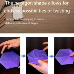 Fractal Fidget Hexagon, 3D Printed Hexagonal Toys, 3D Printed Fidget, Infinity Cube Fidget Toy, Geometric Fidget Toy, Hexagon Spiral Fidget Toy, Stress and Anxiety Fidget Toy