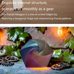 Fractal Fidget Hexagon, 3D Printed Hexagonal Toys, 3D Printed Fidget, Infinity Cube Fidget Toy, Geometric Fidget Toy, Hexagon Spiral Fidget Toy, Stress and Anxiety Fidget Toy