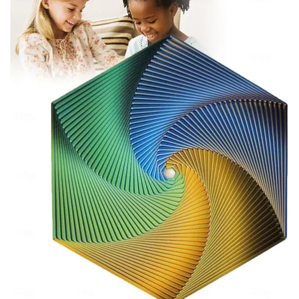 Fractal Fidget Hexagon, 3D Printed Hexagonal Toys, 3D Printed Fidget, Infinity Cube Fidget Toy, Geometric Fidget Toy, Hexagon Spiral Fidget Toy, Stress and Anxiety Fidget Toy