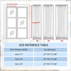 French Door Curtains Rod Pocket Thermal Blackout Curtain for Doors with Glass Window, Kitchen and Patio Doors Privacy, Different Sizes, 1 Curtain Panel with Tieback,Pure White Black Beige Sage Green