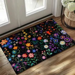 Fresh Flowers Doormat Floor Mats Washable Rugs Kitchen Mat Non-Slip Oil Proof Rug Indoor Outdoor Mat Bedroom Decor Bathroom Mat Entrance Rug