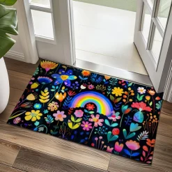Fresh Flowers Doormat Floor Mats Washable Rugs Kitchen Mat Non-Slip Oil Proof Rug Indoor Outdoor Mat Bedroom Decor Bathroom Mat Entrance Rug