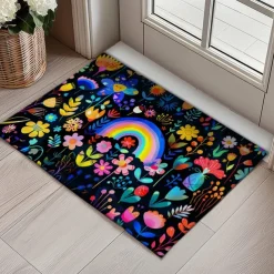 Fresh Flowers Doormat Floor Mats Washable Rugs Kitchen Mat Non-Slip Oil Proof Rug Indoor Outdoor Mat Bedroom Decor Bathroom Mat Entrance Rug