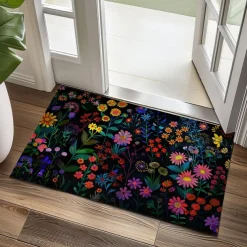 Fresh Flowers Doormat Floor Mats Washable Rugs Kitchen Mat Non-Slip Oil Proof Rug Indoor Outdoor Mat Bedroom Decor Bathroom Mat Entrance Rug