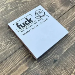 Fresh Outta Fucks Pad - Funny Novelty Memo Sticky Notes - Snarky Office Supplies for Work Office Desk Accessory Gifts for Co-Workers Friends White Elephant Fun Gifts