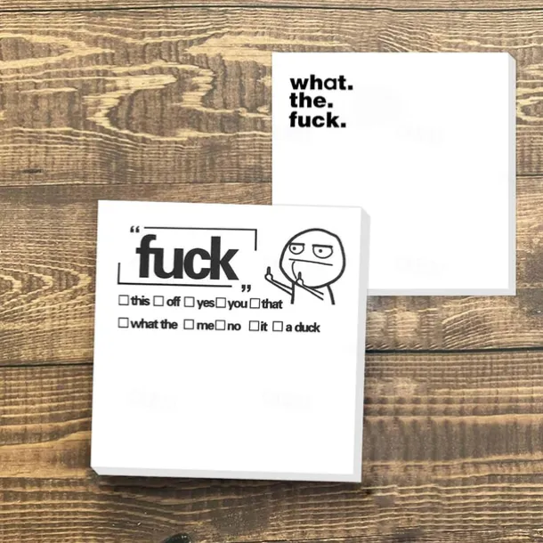 Fresh Outta Fucks Pad - Funny Novelty Memo Sticky Notes - Snarky Office Supplies for Work Office Desk Accessory Gifts for Co-Workers Friends White Elephant Fun Gifts