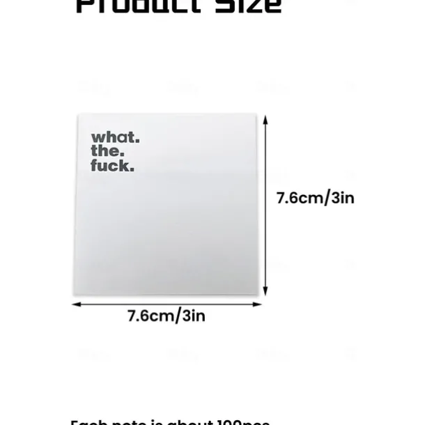 Fresh Outta Fucks Pad - Funny Novelty Memo Sticky Notes - Snarky Office Supplies for Work Office Desk Accessory Gifts for Co-Workers Friends White Elephant Fun Gifts