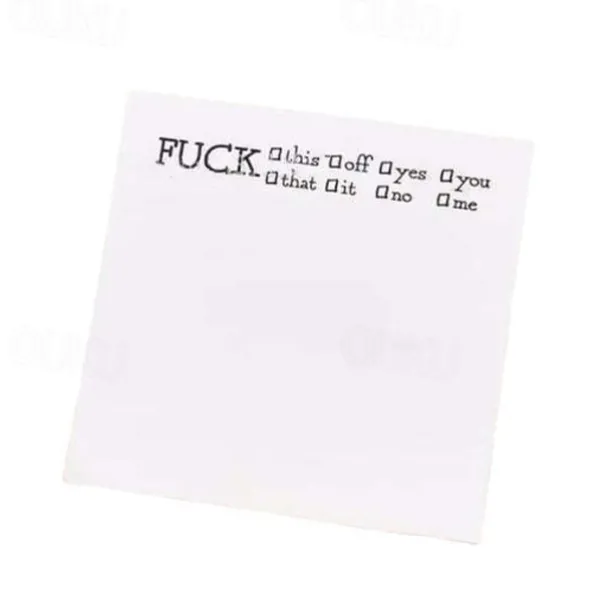 Fresh Outta Fucks Pad - Funny Novelty Memo Sticky Notes - Snarky Office Supplies for Work Office Desk Accessory Gifts for Co-Workers Friends White Elephant Fun Gifts