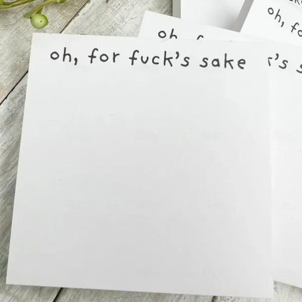 Fresh Outta Fucks Pad - Funny Novelty Memo Sticky Notes - Snarky Office Supplies for Work Office Desk Accessory Gifts for Co-Workers Friends White Elephant Fun Gifts
