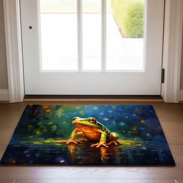 Frog Pound Doormat Floor Mats Washable Rugs Kitchen Mat Non-Slip Oil Proof Rug Indoor Outdoor Mat Bedroom Decor Bathroom Mat Entrance Rug