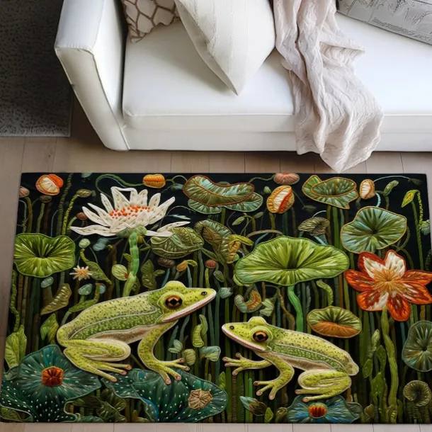 Frogs Pound Area Rug Kitchen Mat Non-Slip Oil Proof Floor Mat Livingroom Rug Indoor Outdoor Mat Bedroom Decor Bathroom Mat Entrance Rug Door Mat
