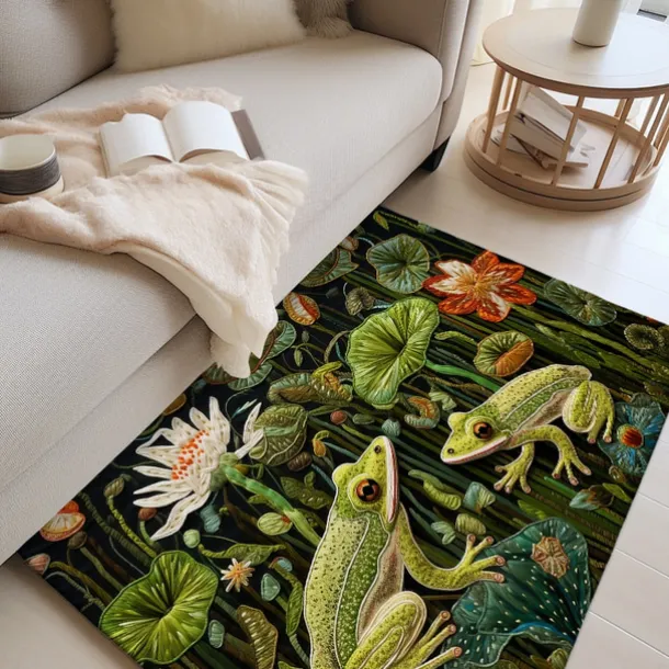 Frogs Pound Area Rug Kitchen Mat Non-Slip Oil Proof Floor Mat Livingroom Rug Indoor Outdoor Mat Bedroom Decor Bathroom Mat Entrance Rug Door Mat