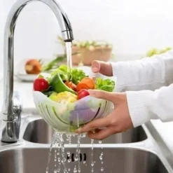 Fruit & Vegetable Cutter Easy Salad and Fruit Cutter Bowl - Eco-Friendly, Dishwasher Safe, Perfect Kitchen Helper for Quick Meal Prep