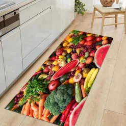 Fruits Kitchen Mat Non-Slip Oil Proof Floor Mat Rug Indoor Outdoor Mat Bedroom Decor Bathroom Mat Entrance Rug Door Mat