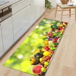 Fruits Kitchen Mat Non-Slip Oil Proof Floor Mat Rug Indoor Outdoor Mat Bedroom Decor Bathroom Mat Entrance Rug Door Mat