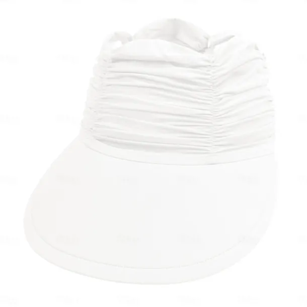 Fshion Solid Color Women's UV Sun Protection Wide Brim Visor Fashion Print Ruched Sun Protection Empty Summer Beach Hat
