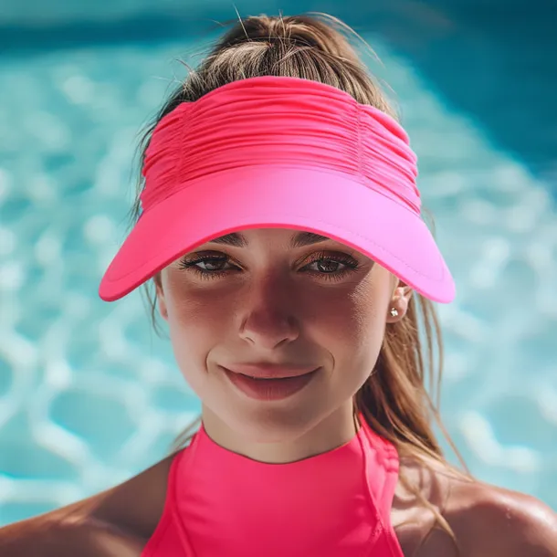 Fshion Solid Color Women's UV Sun Protection Wide Brim Visor Fashion Print Ruched Sun Protection Empty Summer Beach Hat