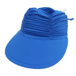 Fshion Solid Color Women's UV Sun Protection Wide Brim Visor Fashion Print Ruched Sun Protection Empty Summer Beach Hat
