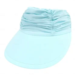 Fshion Solid Color Women's UV Sun Protection Wide Brim Visor Fashion Print Ruched Sun Protection Empty Summer Beach Hat
