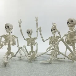 Full Body Skeleton with Movable Posable Joints, Realistic Plastic Bones Halloween Prop for Outdoor Haunted House Decorations