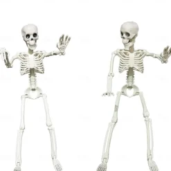 Full Body Skeleton with Movable Posable Joints, Realistic Plastic Bones Halloween Prop for Outdoor Haunted House Decorations
