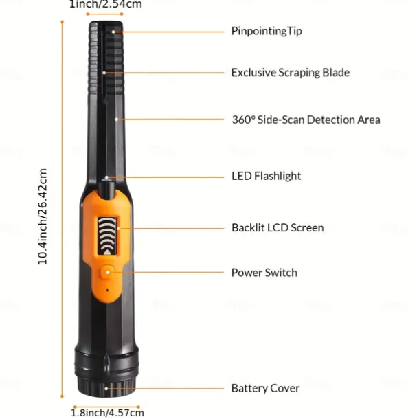Full Waterproof Pinpointer Metal Detector with LCD Display,High Sensitive Underwater Pin Pointer,3 Modes Portable Pinpointe