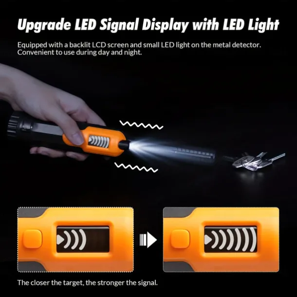 Full Waterproof Pinpointer Metal Detector with LCD Display,High Sensitive Underwater Pin Pointer,3 Modes Portable Pinpointe