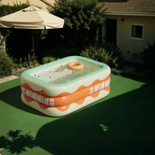 Full-Sized Inflatable Swimming Pools, Portable Inflatable Pool, Blow-Up Swimming Pool, Foldable Inflating Pools, Perfect Use Water Activities for Indoor and Outdoor Summer Season