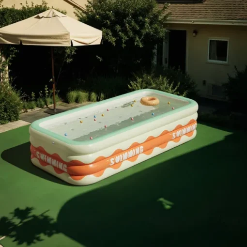 Full-Sized Inflatable Swimming Pools, Portable Inflatable Pool, Blow-Up Swimming Pool, Foldable Inflating Pools, Perfect Use Water Activities for Indoor and Outdoor Summer Season
