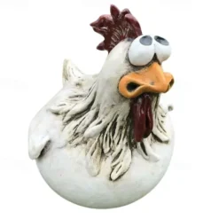 Fun Garden Art Resin Craft Chicken Statue Hen Sculpture Ornament for Home Garden Yard Outdoor Decor Accessories Fence Decoration