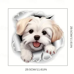 Fun White Dog Toilet Seat Decal - Easy Stick, Removable Bathroom Wall & Door Sticker for a Playful Touch