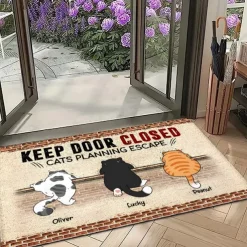 Funny Animal Cats Doormat Kitchen Mat Floor Mat Non-Slip Area Rug Oil Proof Rug Indoor Outdoor Mat Bedroom Decor Bathroom Mat Entrance Rug