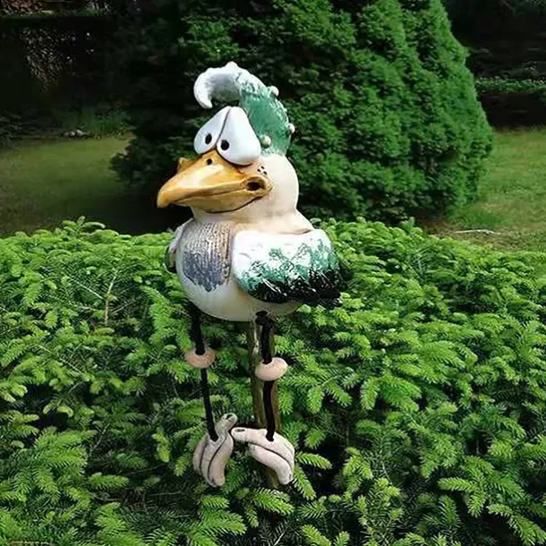 Funny Chicken Decor Statues Garden Farm Yard Resin Craft Chicken Rooster Sculpture Patio Lawn Garden Decor Accessories Outdoor Landscape Sculptures