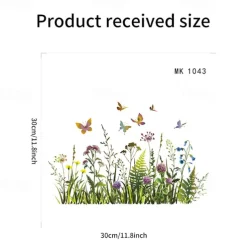 Funny Flower Butterfly Toilet Lid Decal - Waterproof Self-Adhesive Bathroom Decor Sticker Room Decor, Home Decor