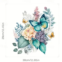 Funny Flower Butterfly Toilet Lid Decal - Waterproof Self-Adhesive Bathroom Decor Sticker Room Decor, Home Decor