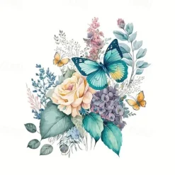 Funny Flower Butterfly Toilet Lid Decal - Waterproof Self-Adhesive Bathroom Decor Sticker Room Decor, Home Decor