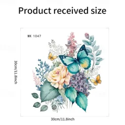 Funny Flower Butterfly Toilet Lid Decal - Waterproof Self-Adhesive Bathroom Decor Sticker Room Decor, Home Decor