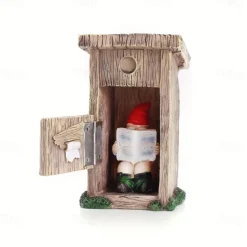 Funny Garden Gnome Outdoor Statues Naughty Sculpture Decoration Inappropriate Read Newspaper Gnome for Indoor Lawn Yard Red