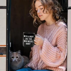 Funny Guy Mugs With A Body Like Mine Who Needs Hair Ceramic Coffee Mug - 11oz - Ideal Funny Coffee Mug for Women and Men - Hilarious Novelty Coffee Cup with Witty Sayings