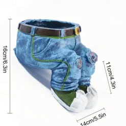 Funny Indoor And Outdoor Flower Pots Resin Denim Pants Ornaments Creative Flower Pot Decoration Crafts Retro Garden Decoration