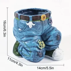 Funny Indoor And Outdoor Flower Pots Resin Denim Pants Ornaments Creative Flower Pot Decoration Crafts Retro Garden Decoration