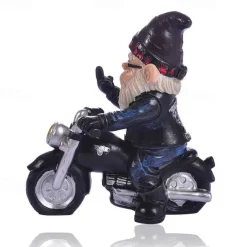 Funny Naughty Garden Gnome Riding Motorcycle Outdoor Gnome Decoration Indoor Outdoor Lawn Statue Patio Porch Decoration Delivery Gift