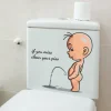 Funny Warning Toilet Stickers Cartoon Child Urination Toilet Lid WC Door Sticker Removable Household Self-Adhesive Decor Paper