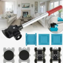 Furniture Lifter Mover Tool Set 440lb Heavy Duty Furniture Lifter with 4 Pulleys Easy & Safe Moving Kit for Sofas Refrigerators Couches Carpet & Hard Floors