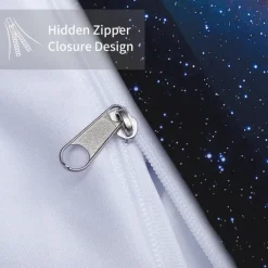 Galaxy Starry Sky Planet 3-Piece Down Duvet Cover Set for Hotel Bedroom Guest Room Guestroom Bedding Comfortable Set