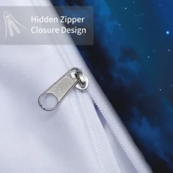 Galaxy Starry Sky Planet 3-Piece Down Duvet Cover Set for Hotel Bedroom Guest Room Guestroom Bedding Comfortable Set