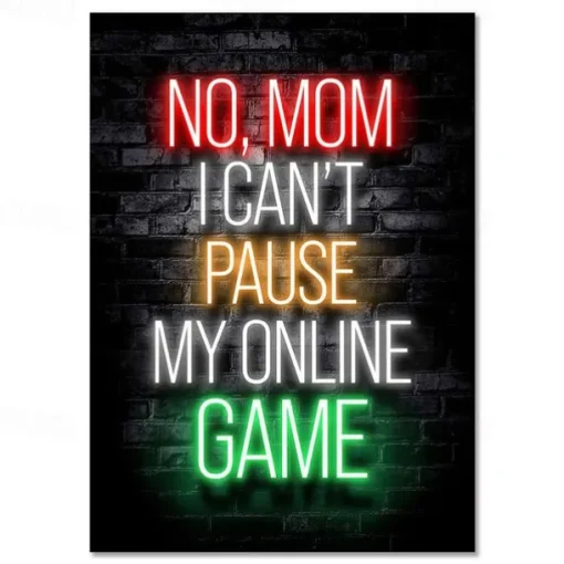 Gaming Room Decoration Poster Wall Art Video Game Canvas Painting Playroom Neon Decor Picture for Gamer Boy Bedroom Prints Decor Without Frame