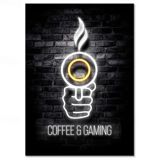 Gaming Room Decoration Poster Wall Art Video Game Canvas Painting Playroom Neon Decor Picture for Gamer Boy Bedroom Prints Decor Without Frame