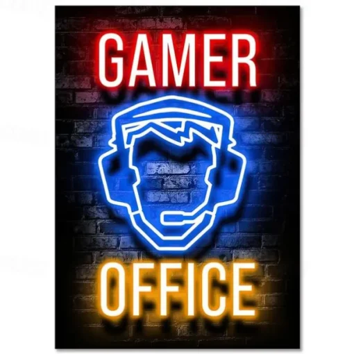 Gaming Room Decoration Poster Wall Art Video Game Canvas Painting Playroom Neon Decor Picture for Gamer Boy Bedroom Prints Decor Without Frame