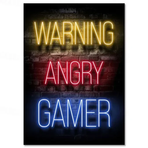 Gaming Room Decoration Poster Wall Art Video Game Canvas Painting Playroom Neon Decor Picture for Gamer Boy Bedroom Prints Decor Without Frame